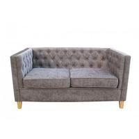 Yorick Contemporary Slate Grey Finish Chenille Style Fabric Sofa