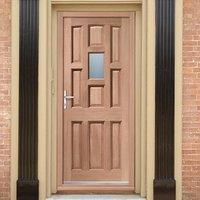 York Mahogany Door Fitted with Toughened Double Glazing