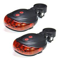 YouOKLight 2PCS 5LED 2Laser Cycling Bicycle Bike light 7 Flash Mode Safety Rear Lamp waterproof Laser Tail Warning Lamp Flashing 5 led 2 laser