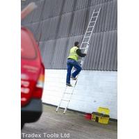 Youngman Trade 200 (3.6m - 6.3m) Double Aluminium Extension Ladder 12 Rung 2 Section Tradex Tools Ltd Special Offer