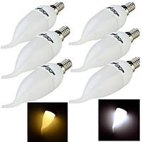 YouOKLight 6PCS E14 3W CRI=70 200lm 8-SMD2835 Warm White Light / Cool White Light LED Candle Bulbs(AC220V)
