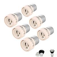 YouOKLight 6PCS E27 to GU10 Light Lamp Bulb Adapter Converter - Silver White