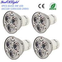 YouOKLight 4PCS GU10 3W 220LM 3000/6000K White/ Warm White 3-High Power LED Spot Light Bulb - (AC110-120/220~240V)