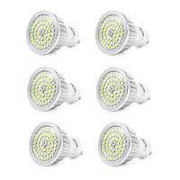 YouOKLight 6PCS GU10 7W 600LM AC110-240V 48SMD 2835 LED Cold White 6000K LED Spotlight Bulb - Silver