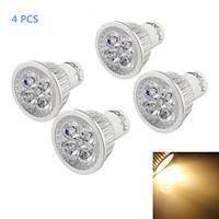 youoklight 4pcs gu10 4w dimmable 400lm 3500k warm light 4 led lamp sil ...