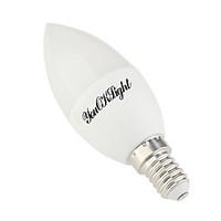 YouOKLight 1PCS E12/E14 4W 320LM AC85-265V 10SMD 5730 LED Warm White/Cool White 3000K/6000K Plastic Coated Aluminum Candle Bulbs