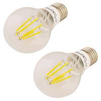 YouOKLight 2PCS E26/E27 7W 600LM AC85-265V 6COB LEDs Warm White 3000K Globe Bulbs Edison LED Filament Light