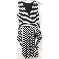 Young Dimension 11-12years Black and White Striped Dip Hemmed Dress