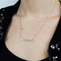 you are my sunshine bar necklace rose gold