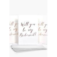 You Be My Bridesmaid Cards 5 Pack - rose gold