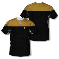 youth star trek voyager command uniform costume tee frontback print