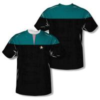 youth star trek voyager command uniform costume tee frontback print
