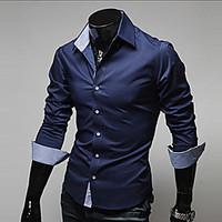 yoonheel mens long sleeve shirt cotton polyester casual work formal so ...