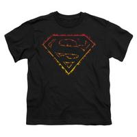 youth superman flame outlined logo