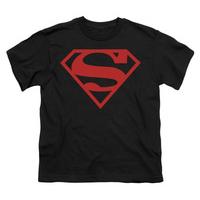 youth superman red on black shield