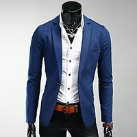 yoonheel mens long sleeve regular blazer cotton blend polyester pure