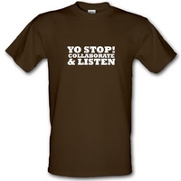 Yo Stop! Collaborate and listen male t-shirt.