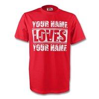 Your Name Loves Your Name T-shirt (red)