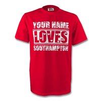 your name loves southampton t shirt red kids