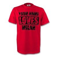 your name loves milan t shirt red