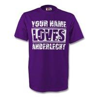 Your Name Loves Anderlecht T-shirt (purple)