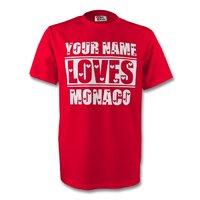 your name loves monaco t shirt red kids