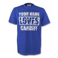 Your Name Loves Cardiff T-shirt (blue)