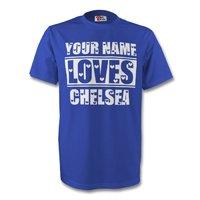 your name loves chelsea t shirt blue