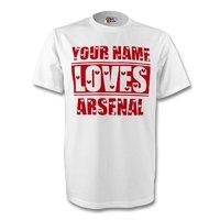 Your Name Loves Arsenal T-shirt (white)