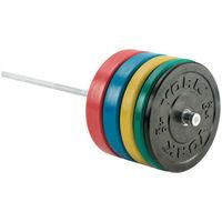 York 170 kg Olympic Coloured Rubber Bumper Plate Set