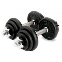 York 20kg Black Cast Iron Dumbbell Set