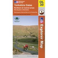 Yorkshire Dales - Northern & Central Area - OS Explorer Active Map Sheet Number OL30