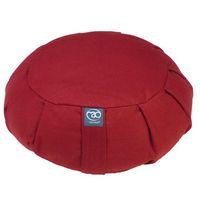 Yoga Mad Pleated Round Zafu Buckwheat Cushion - Burgundy