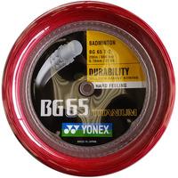 Yonex BG 65 Ti Badminton Racket String 200m Reel - Red