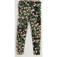 yourstyle size 16 floral print on black leggings