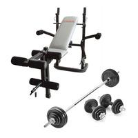 York B501 Weight Bench with 50kg Cast Iron Weight Set