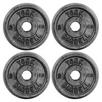 York 4 x 2.5kg Black Cast Iron 1Inch Plates