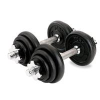 york 20kg black cast iron dumbbell set