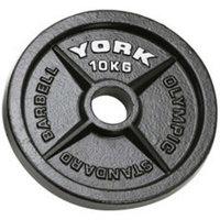 York 10kg Hammertone Cast Iron Olympic Plate