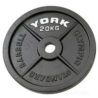 York 20kg Hammertone Cast Iron Olympic Plate