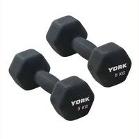 York 2 x 5kg Neo Hex Dumbbells