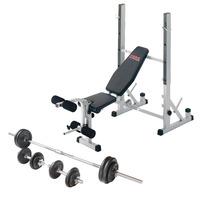 york b540 folding weight bench and viavito 50kg cast iron weight set