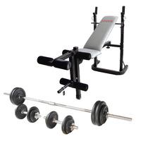 York B500 Weight Bench with 50kg Cast Iron Weight Set