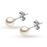 Yoko 18ct White Gold 5-5.5mm Cultured Akoya Stud Earrings