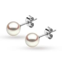 yoko 18ct white gold 65 7mm cultured akoya stud earrings