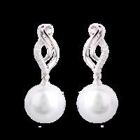 Yoko 18ct White Gold Pearl and 0.08ct Diamond Drop Earrings