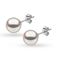 Yoko 18ct White Gold 9-9.5mm Akoya Stud Earrings