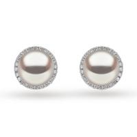 Yoko 18ct White Gold Pearl and 0.325ct Diamond Stud Earrings