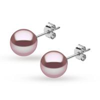 Yoko 18ct White Gold 9-10mm Cltd Pearl Pink Stud Earrings