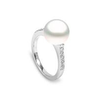 Yoko Pearls 0.20ct Diamond White Southsea Pearl Ring